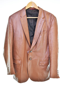 ポールスミス Paul Smith レザー テーラードジャケット 羊革 PP-MN-57132 L2 ジャケット ブラウン 103MT-3409