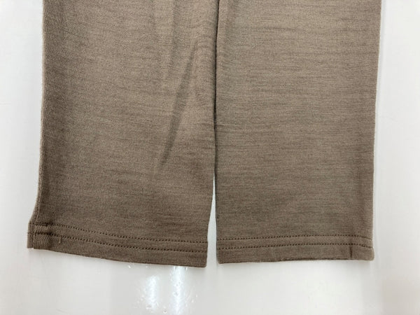 ワイズ Y's フォーリビング for living 薄手 シャツ ブラウス 丸襟フロントボタン 異素材 WOOL ウール 毛 日本製 BEIGE BROWN  カーディガン 無地 ブラウン 104LT-246