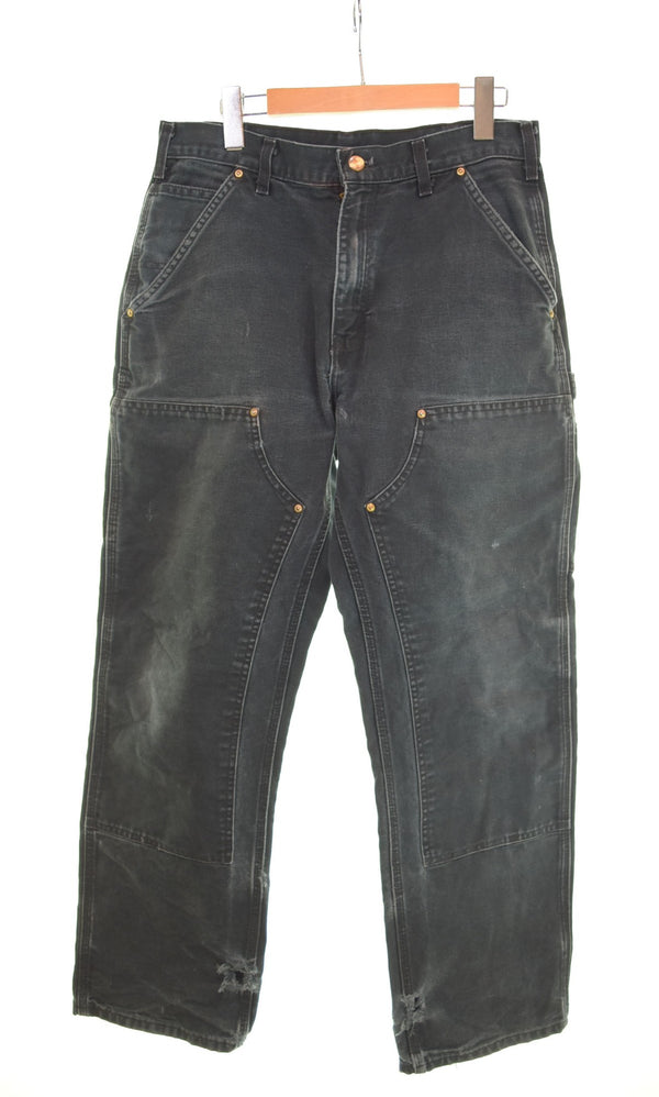 カーハート carhartt USA製 ダブルニー ペインターパンツ 32×30  黒 デニム ブラック 32 103MB-417