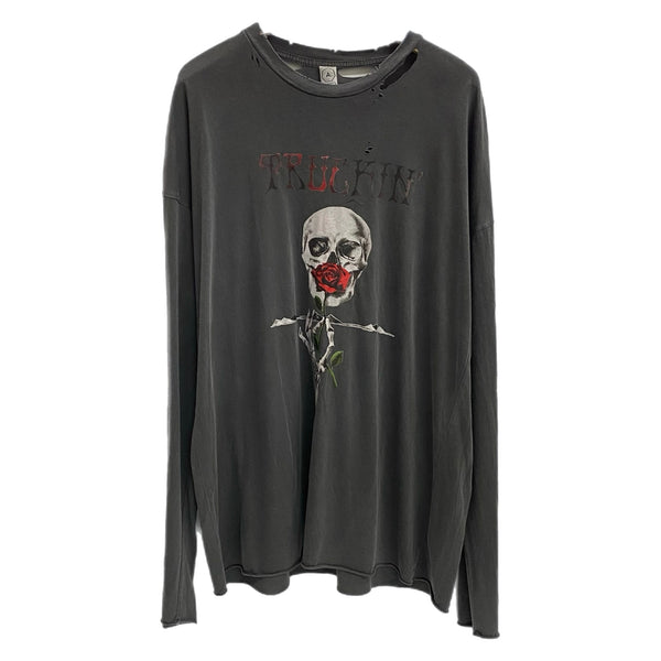 アルケミスト ALCHEMIST ダメージ加工 AL-A18-0000-015 ロンT グレー Mサイズ 201MT-4112