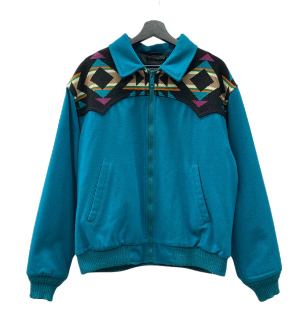 ペンドルトン PENDLETON 70s 70年代 HIGH GRADE WESTERN WEAR ウエスタン アウター ネイティブ TALON  ターコイズブルー 水色 ジャケット ブルー Lサイズ 104MT-1929