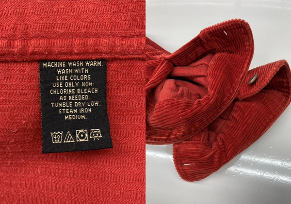 ダブルアールエル RRL 90s CORDUROY JACKET コーデュロイ ジャケット ボタン 開襟 太畝 三ツ星タグ Ralph Lauren オレンジ 赤 ジャケット 無地 レッド XLサイズ 104MT-2260