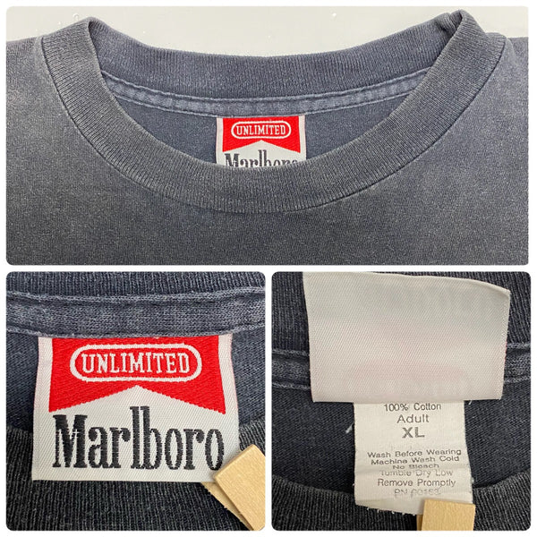 【曜日割引対象外】 ヴィンテージ vintage 90's マルボロ Marlboro リザード Lizard ポケットTシャツ Tシャツ ブラック XLサイズ 201MT-4295 VB
