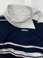 カラー kolor 20SS ASYMMETRY KNIT DOCKING L/S SHIRT アシンメトリー ニット ドッキング 長袖 シャツ 白 灰 紺 20SCL-N01304 サイズ 2 セーター 総柄 マルチカラー 104MT-1576