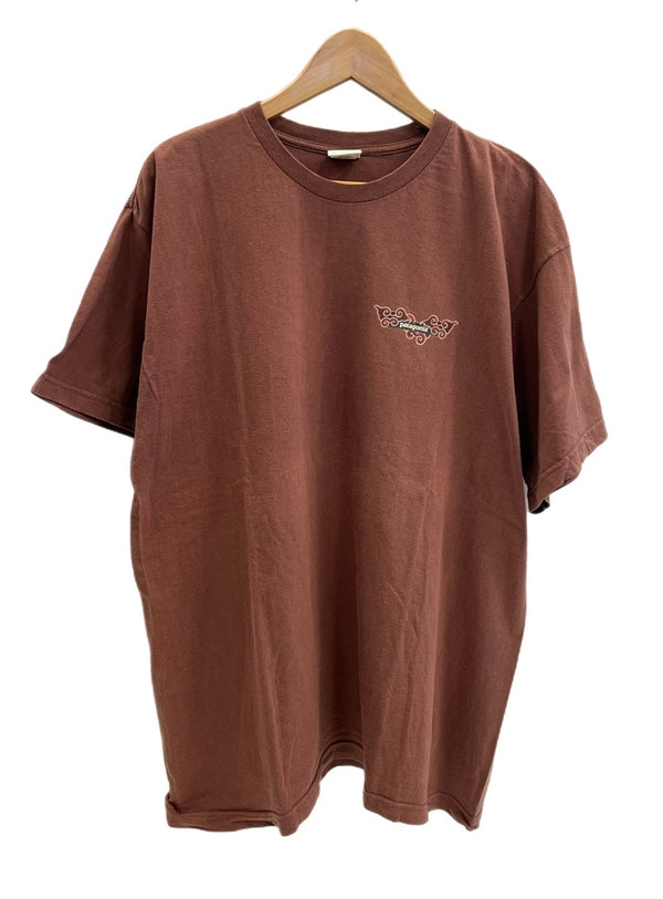 パタゴニア PATAGONIA 90s Vintage ヴィンテージ Beneficial T's  USA製 ロゴプリントTシャツ 茶 Tシャツ ブラウン Lサイズ 101MT-4735