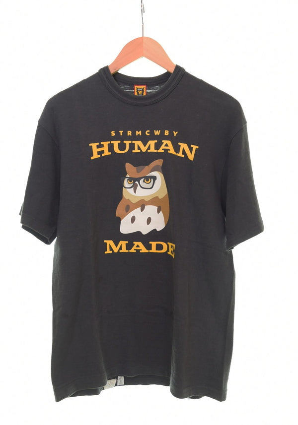 ヒューマンメイド HUMAN MADE GRAPHIC T-SHIRT  グラフィック フクロウ半袖Tシャツ 黒 Tシャツ ブラック Mサイズ 103MT-2676