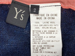 ワイズ Y's ヨウジヤマモト Yohji Yamamoto ラウンドネック ボレロ フロントボタン ウール 毛 モード バイカラー NAVY 紺 PINK ピンク YQ-K92-879 カーディガン ネイビー SIZE2 104LT-228