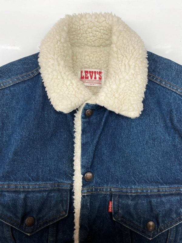 リーバイス Levi's 80s BOA DENIM JACKET ボア デニム ジャケット Gジャン ボタン ヴィンテージ USA製 アウター インディゴ 青 70608 34R ジャケット ロゴ ブルー 104MT-2147