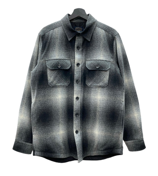 ペンドルトン PENDLETON CPOジャケット オンブレチェック 中綿 シャツジャケット ブラック グレー 黒 灰色 ジャケット チェック マルチカラー Mサイズ 104MT-2245