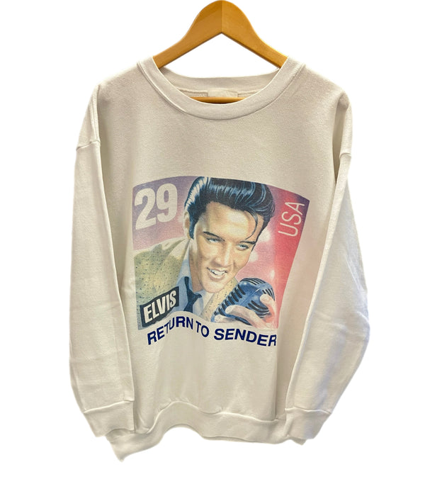 ヴィンテージ vintage 90s 90's ELVIS PRESLEY RETURN TO SENDER エルヴィス プレスリー MADE IN USA アメリカ製 ONE SIZE スウェット ホワイト フリーサイズ 101MT-3073