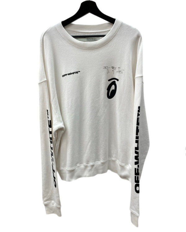 オフホワイト OFF-WHITE ABSTRACT SPLIT ARROWS SWEAT SHIRT スウェット トレーナー 白 スウェット ロゴ ホワイト XLサイズ 104MT-1462