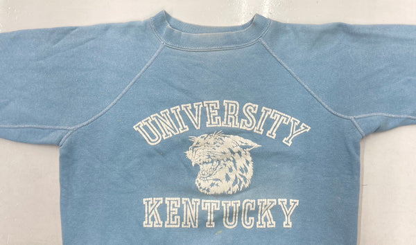 ヴィンテージ vintage 50s 60s ラグラン 脇下ガゼット カレッジ KENTUCKY UNIVERSITY 水色 スウェット プリント ブルー 104MT-1533