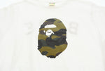アベイシングエイプ A BATHING APE BAPE Tシャツ カットソー 半袖 ロゴ 迷彩 カモフラ柄  Tシャツ ホワイト Lサイズ 103MT-2999