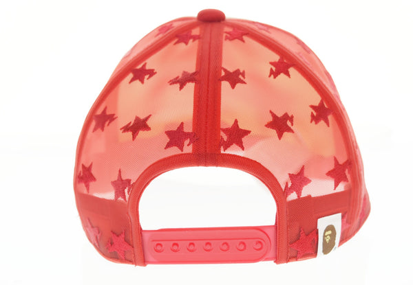 アベイシングエイプ A BATHING APE bape sta meshキャップ 001CPK801009M 帽子 メンズ帽子 キャップ レッド フリーサイズ 103H-70