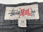ステューシー STUSSY Big Ol Jean Canvas Needlepunch キャンバス ニードルパンチ パンツ 黒 無地 カーゴパンツ ブラック サイズ28 104MB-270