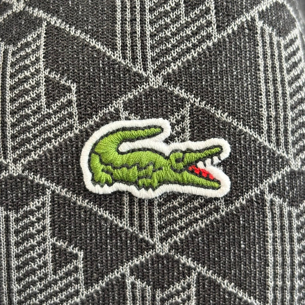 ラコステ LACOSTE モノグラムジャカードトラックジャケット SH1368-10 ジャージ ブラック XLサイズ 201MT-3214