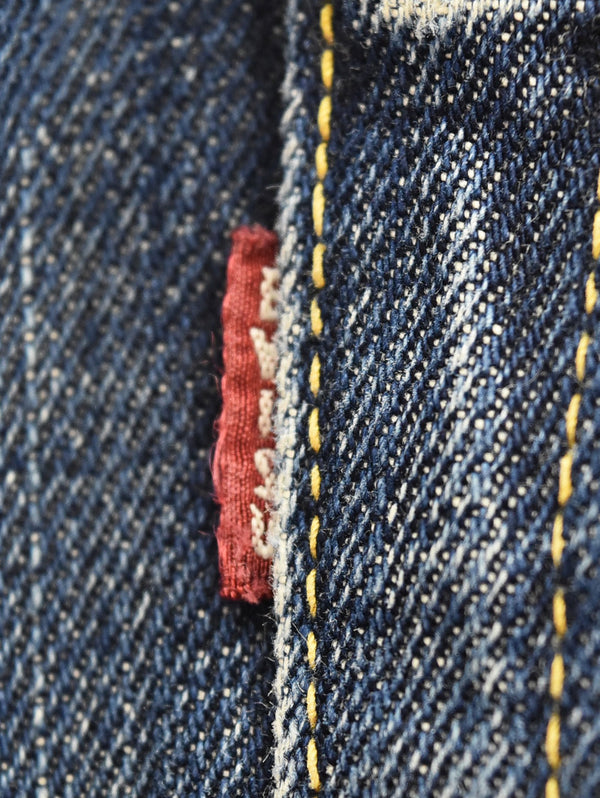 エヴィス EVISU Lot 2001 NO.2 KAMOME ホワイトカモメ プリント デニム パンツ デニム ネイビー 34/35 103MB-670