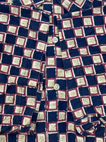 ラルフローレン RalphLauren 90s OPEN COLLAR SHIRT オープン カラー シャツ FORREST アロハ ハワイアン USA製 半袖 開襟 青 半袖シャツ チェック ブルー Mサイズ 104MT-1511