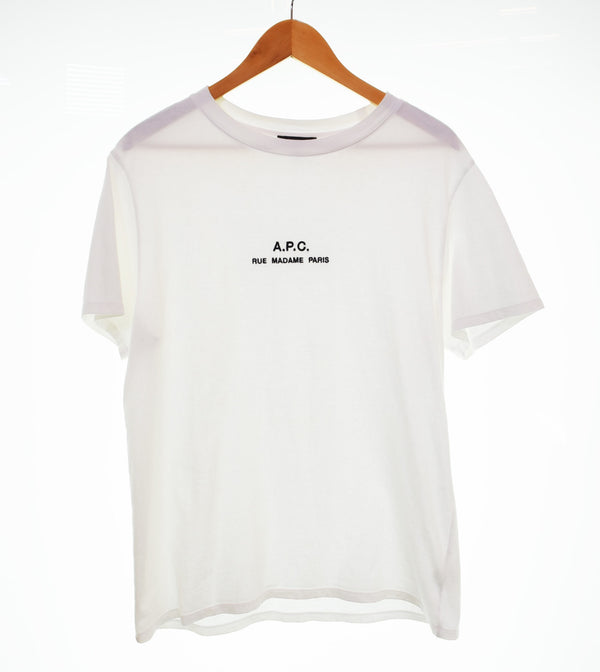 アーペーセー A.P.C. 刺繍 ロゴ Tシャツ embroidery logo tee A.P.C. RUE MADAME PARIS 4114323 Tシャツ ホワイト Lサイズ 103MT-3100