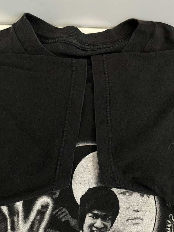 US US古着 BRUCE LEE ブルース・リー  カンフー 陰陽 黒 Tシャツ ブラック 101MT-4833
