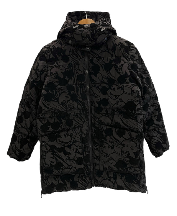 デシグアル DESIGUAL ミッキーマウス パデッドコート 黒 総柄 ディズニーコラボ ジャケット ブラック SSサイズ XS 101LT-240