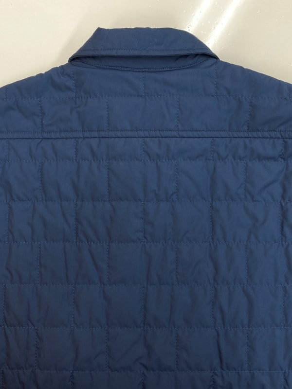 パタゴニア Patagonia 14AW REVERSIBLE QUILTING JACKET リバーシブル キルティング ジャケット 裏チェック ボタン アウター 紺 27500FA14 ジャケット ロゴ ネイビー Sサイズ 104MT-2157