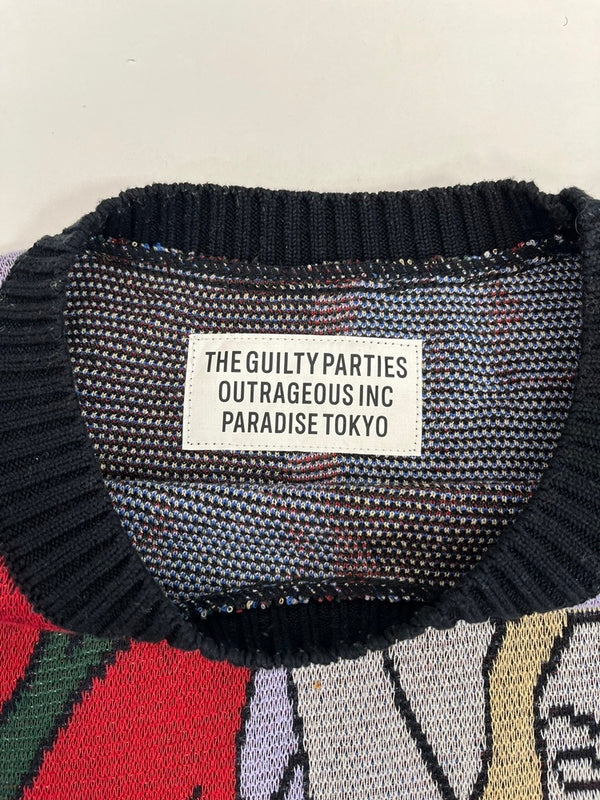 ワコマリア WACKO MARIA 総柄 ニット セーター マルチカラー Mサイズ 101MT-4278