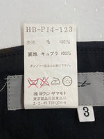 ヨウジヤマモト Yohji Yamamoto POUR HOMME SLACKS PANTS スラックス パンツ テーパード トラウザーズ ジップフライ 紺 ストライプ HB-P14-123 スラックス ネイビー サイズ 3 104MB-258
