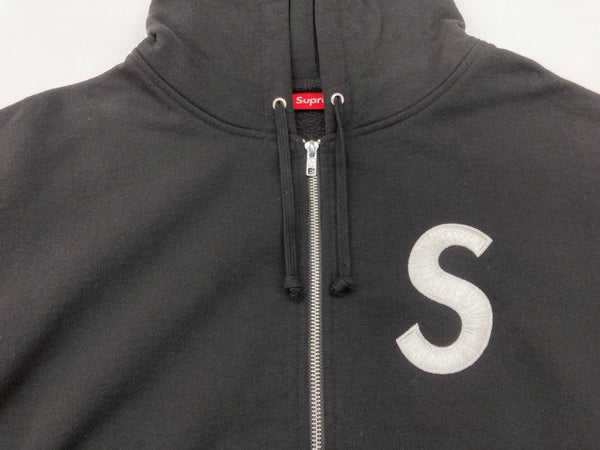 シュプリーム SUPREME 24FW S Logo Zip Up Hooded Sweatshirt Sロゴ ジップアップ フーディ 黒 パーカ ロゴ ブラック XLサイズ 104MT-1731