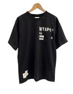 ダブルタップス WTAPS ロゴプリントTシャツ ポケットTシャツ 黒 211ATDT-CSM12 サイズ03 Tシャツ ブラック 101MT-5211