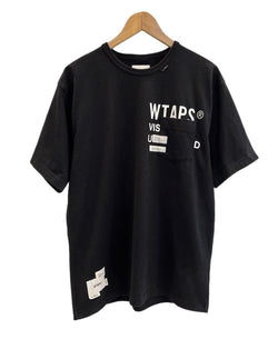 ダブルタップス WTAPS ロゴプリントTシャツ ポケットTシャツ 黒 211ATDT-CSM12 サイズ03 Tシャツ ブラック 101MT-5211