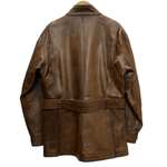 カドヤ KADOYA カーコート バイカーレザージャケット ライダース ジャケット ブラウン Lサイズ 201MT-4281