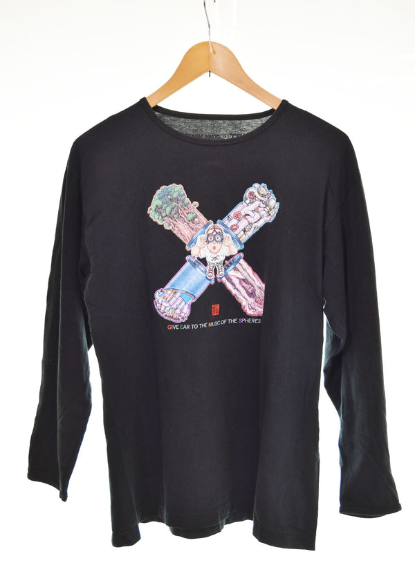 US US古着 90s 大友克洋Tシャツ NTT infosphere 長袖Tシャツ ロンT ブラック 103MT-3004