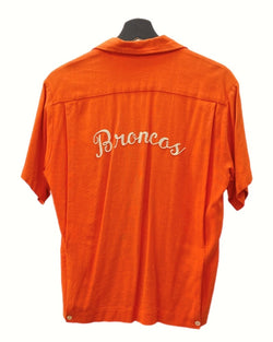 ヴィンテージ vintage 60s 70s Bowling Shirt ボーリング シャツ ANGEL TOWN 刺繍タグ チェーン オープンカラー 半袖 半袖シャツ 刺繍 オレンジ Mサイズ 104MT-1222