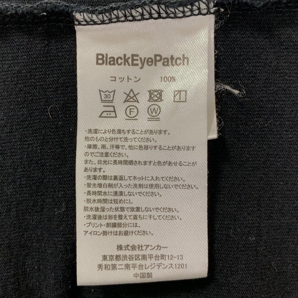 ブラックアイパッチ BlackEyePatch ラインストーン 取扱注意 Tシャツ ブラック Lサイズ 201MT-4095