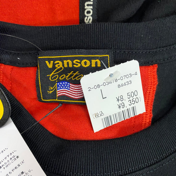 バンソン VANSON Tシャツ ブラック Lサイズ 201MT-4059