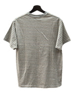 ダブルアールエル RRL 90s BORDER SS T-SHIRT ボーダー 半袖 Tシャツ クルーネック ストライプ 三ツ星タグ Ralph Lauren 灰 Tシャツ ライン グレー Mサイズ 104MT-1486