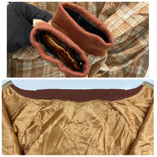 【曜日割引対象外】 ヴィンテージ vintage ~60's チェック ウール ジャケット ブラウン 201MT-4785 VB