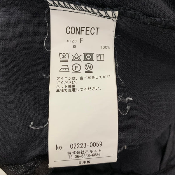 コンフェクト CONFECT リネン フルジップ ジャケット 02223-0059 ブラック Fサイズ 201MT-4062