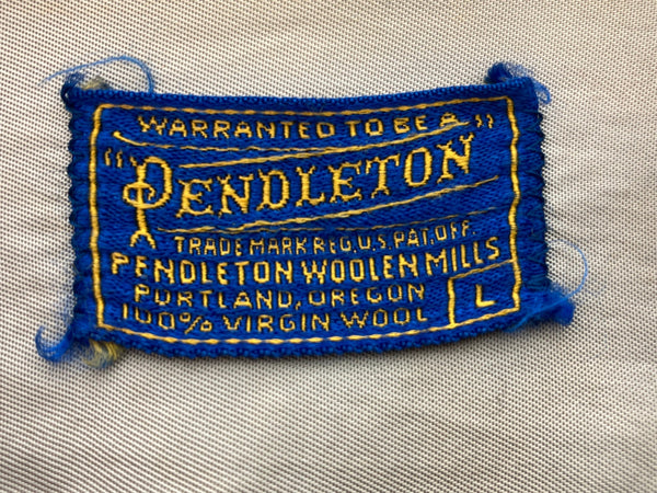 ペンドルトン PENDLETON 50's Vintage ウール テーラード 3つポケット くるみボタン 赤 黒 青 灰色 ジャケット チェック マルチカラー Lサイズ 104MT-115