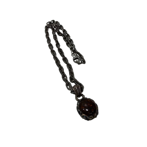 【中古】ビザール bizarre ネックレス 琥珀 メンズジュエリー・アクセサリー ネックレス・ペンダント シルバー 201goods-545