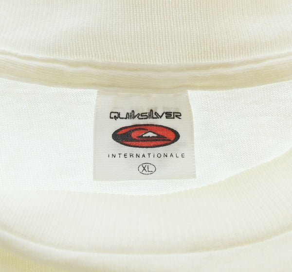 クイックシルバー Quiksilver 90's BOARDRIDING LOGO PRINT Tee ボードライディング ロゴ T MADE IN USA 90年代 90s オールドサーフ オールドスケート XL Tシャツ ホワイト 103MT-2719
