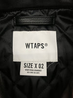 ダブルタップス WTAPS 22AW SYNTHETIC JACKET シンセティック レザー ジャケット フライト アウター フェイクレザー 黒 222BRDT-JKM07 サイズ 02 ジャケット ロゴ ブラック 104MT-814