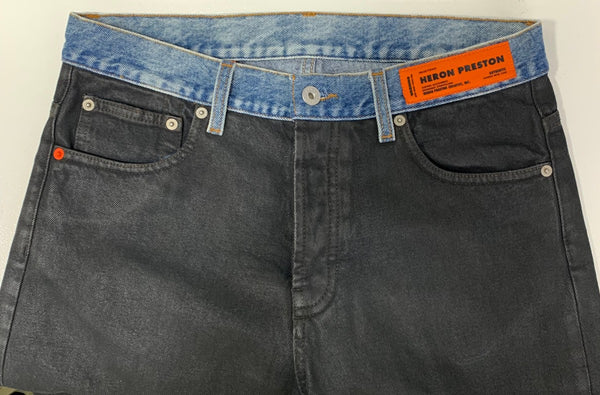 ヘロンプレストン HERON PRESTON コーティングデニムパンツ ジーンズ 切替 HMYA010F20DEN003 デニム ブラック 30サイズ 201MB-1051