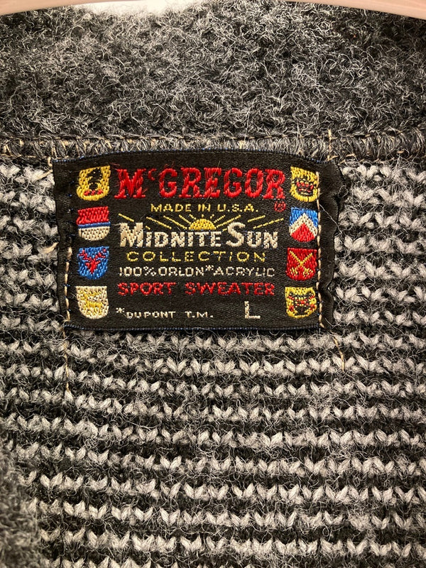 マックレガー McGREGOR 60s～ ヴィンテージ vintage US古着 カーディガン 総柄 カーディガン グレー Lサイズ 101MT-3164