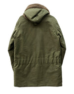 ヒューストン HOUSTON B-9 FLIGHT COAT フライト コート ファー 裏キルティング ジップアップ ミリタリー アウター ジャケット 緑 サイズ 40R ジャケット 無地 カーキ 104MT-1442