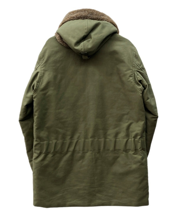 ヒューストン HOUSTON B-9 FLIGHT COAT フライト コート ファー 裏キルティング ジップアップ ミリタリー アウター ジャケット 緑 サイズ 40R ジャケット 無地 カーキ 104MT-1442