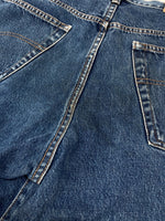 ダブルアールエル RRL DENIM PANTS デニム パンツ ボタンフライ ジーパン ジーンズ USA製 Ralph Lauren インディゴ 青 ロゴ R001 デニム ブルー 36×30 104MB-354