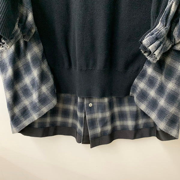 サカイ sacai 20AW シャツドッキングニット 20-04871 セーター ブラック 201LT-450