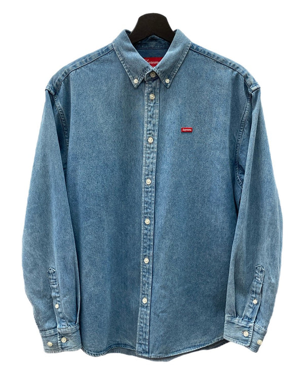 シュプリーム SUPREME Small Box Denim Shirt Washed Indigo スモール ボックス ロゴ デニム シャツ 青 長袖シャツ ロゴ ブルー Sサイズ 104MT-1942
